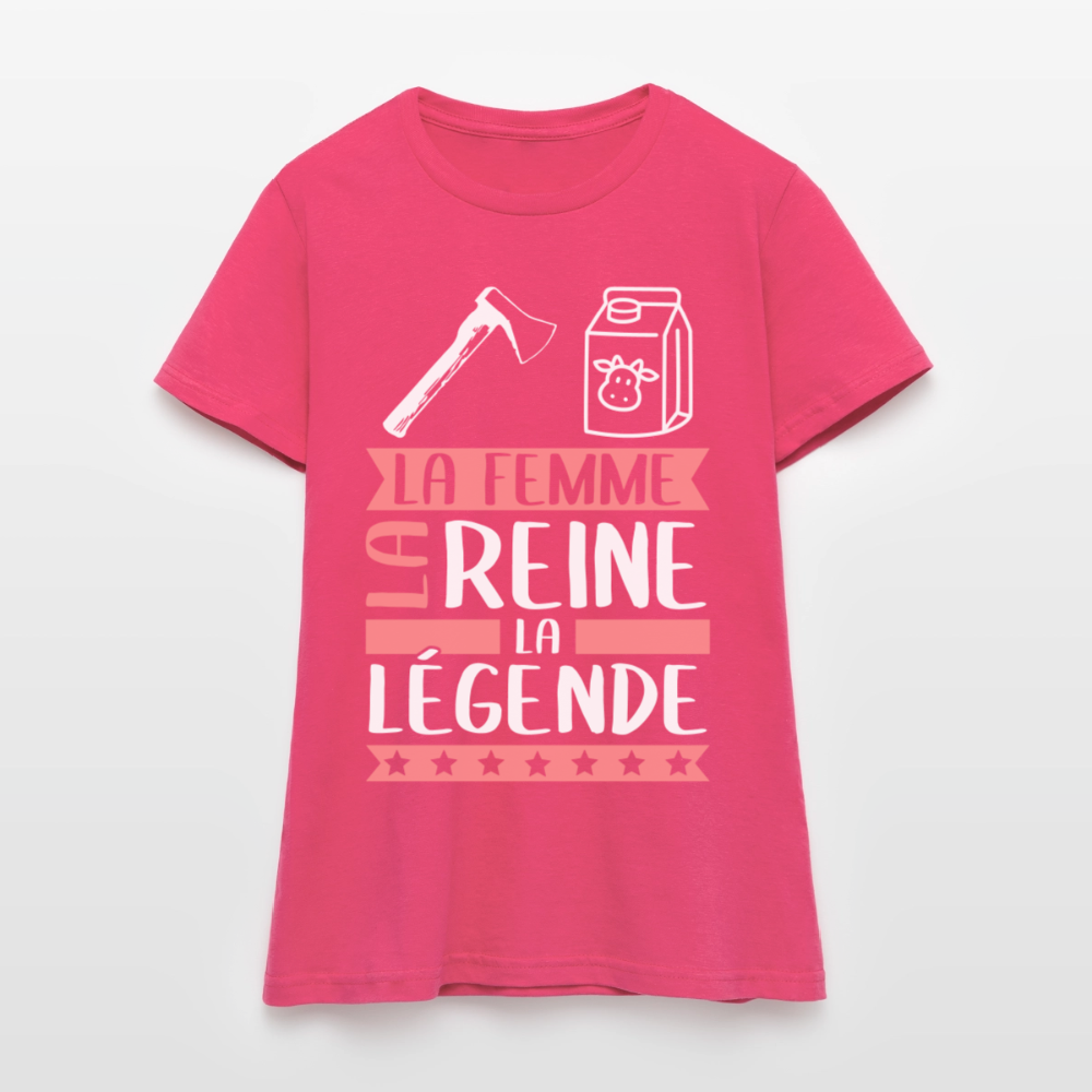 T-shirt femme Ashley rébus – La femme, la reine, la légende - rose azalée