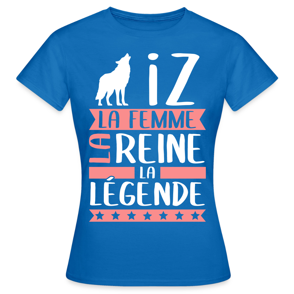 T-shirt femme Louise rébus – La femme, la reine, la légende - bleu royal