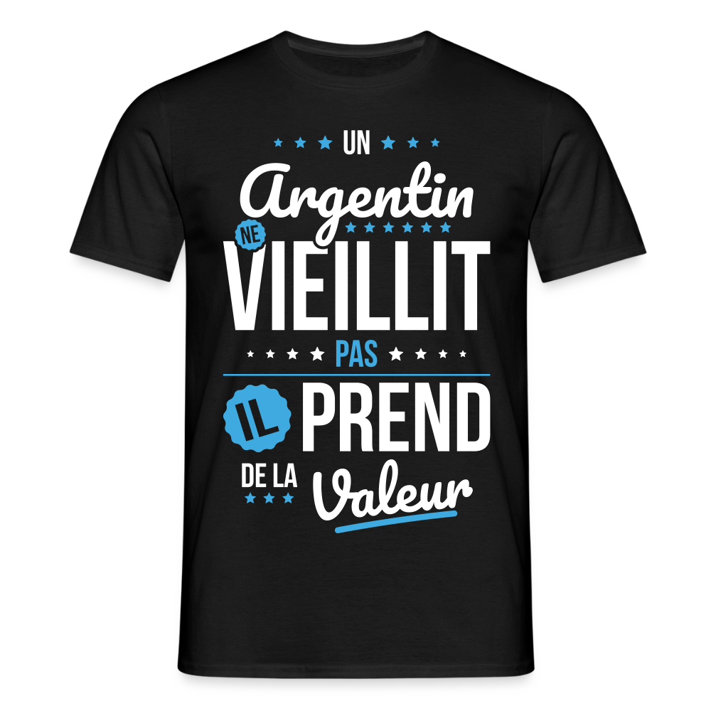 T-shirt Homme - Un Argentin ne vieillit pas - noir