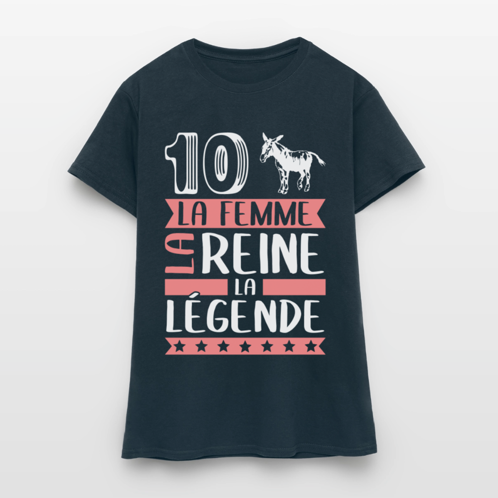 T-shirt femme Diane rébus – La femme, la reine, la légende - marine