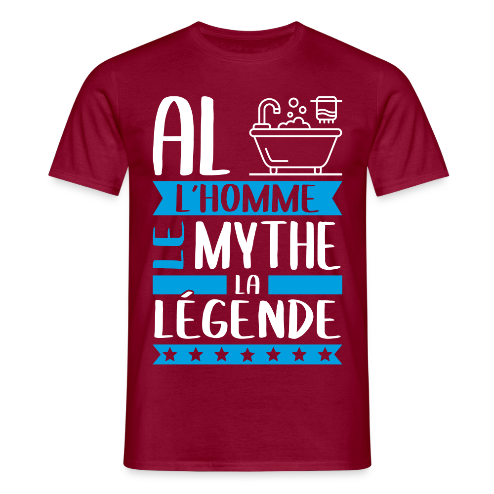 T-shirt homme Albin rébus – L’homme, le mythe, la légende - rouge brique