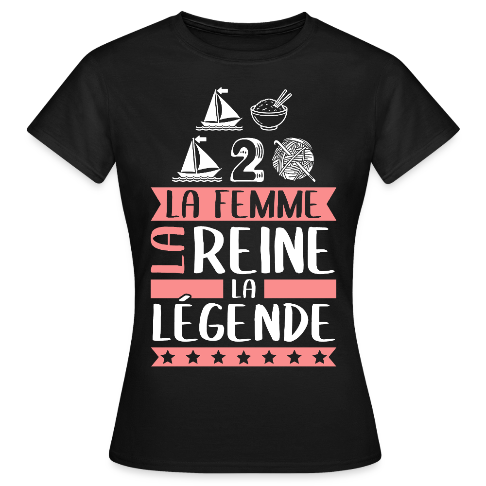 T-shirt femme Marie-Madeleine rébus – La femme, la reine, la légende - noir
