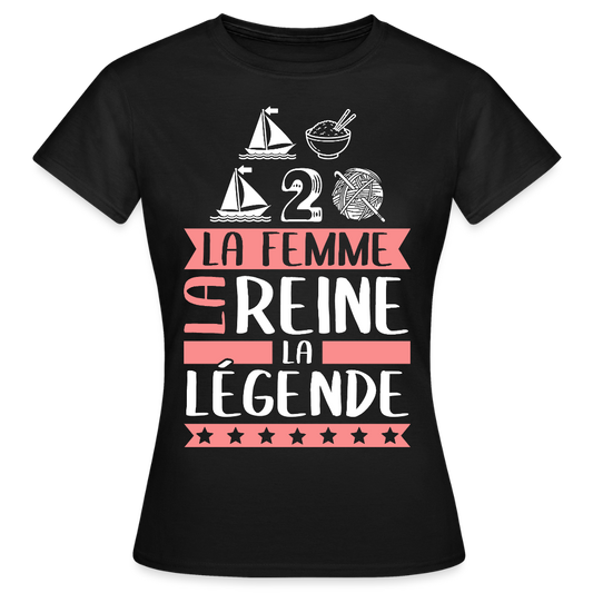 T-shirt femme Marie-Madeleine rébus – La femme, la reine, la légende - noir