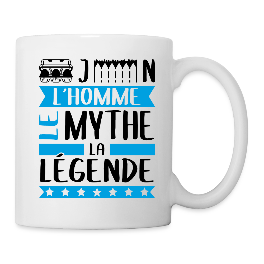 Mug blanc Eugène rébus – L’homme, le mythe, la légende - blanc