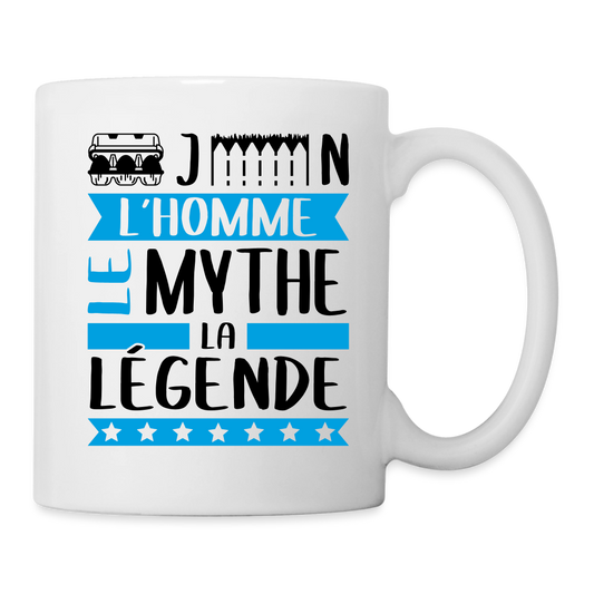 Mug blanc Eugène rébus – L’homme, le mythe, la légende - blanc