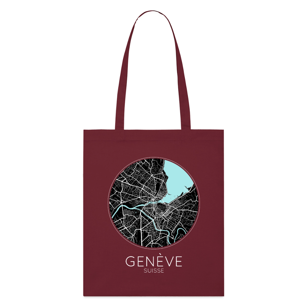 Tote Bag Genève Bio – Plan de Genève - bordeaux