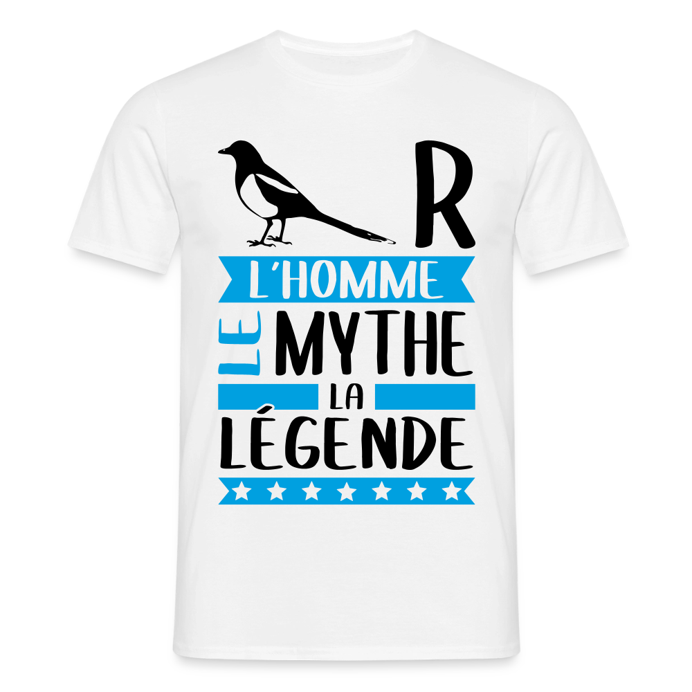 T-shirt homme coloris clair Pierre en rébus – L’homme, le mythe, la légende - blanc