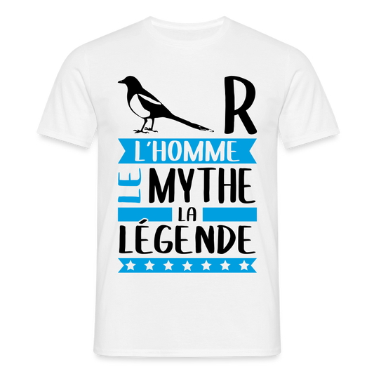 T-shirt homme coloris clair Pierre en rébus – L’homme, le mythe, la légende - blanc