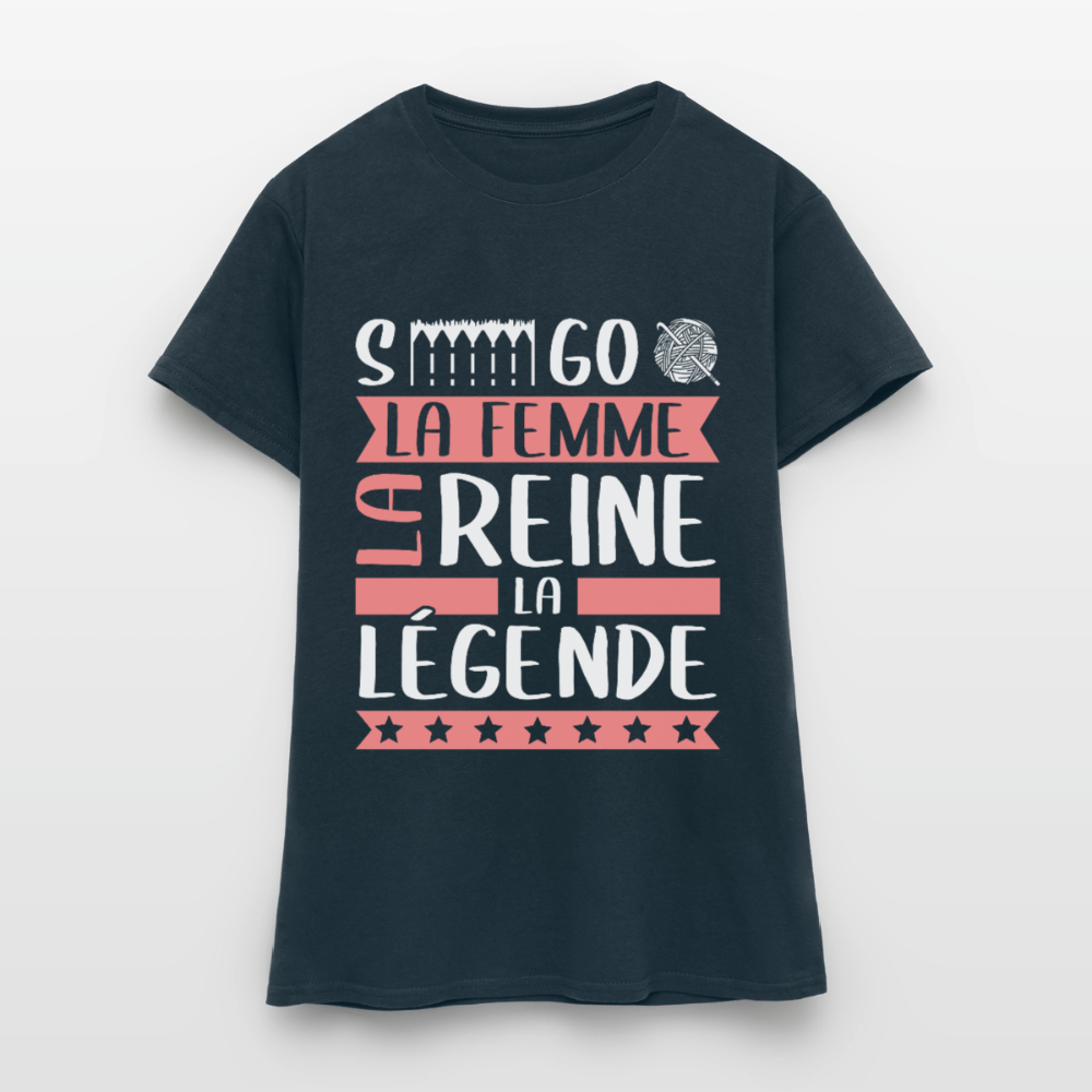 T-shirt femme Ségolène rébus – La femme, la reine, la légende - marine