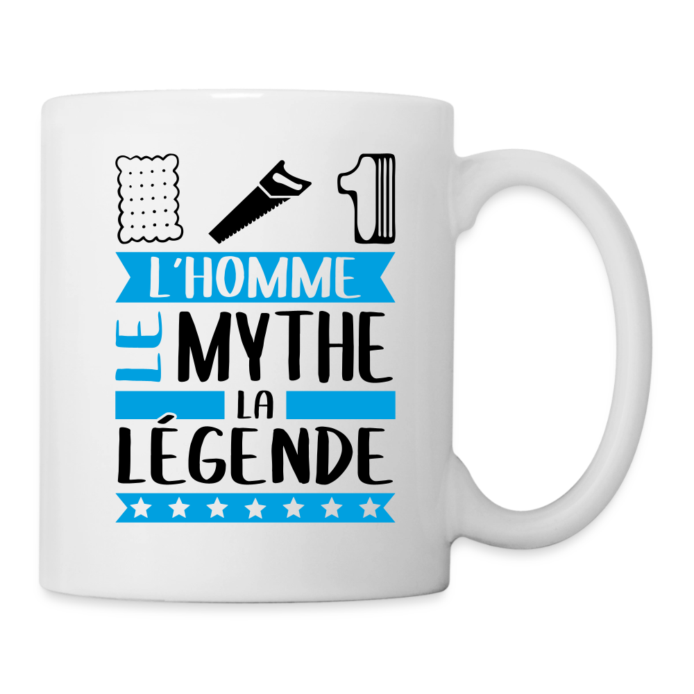 Mug blanc Lucien rébus – L’homme, le mythe, la légende - blanc