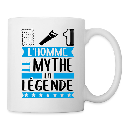 Mug blanc Lucien rébus – L’homme, le mythe, la légende - blanc