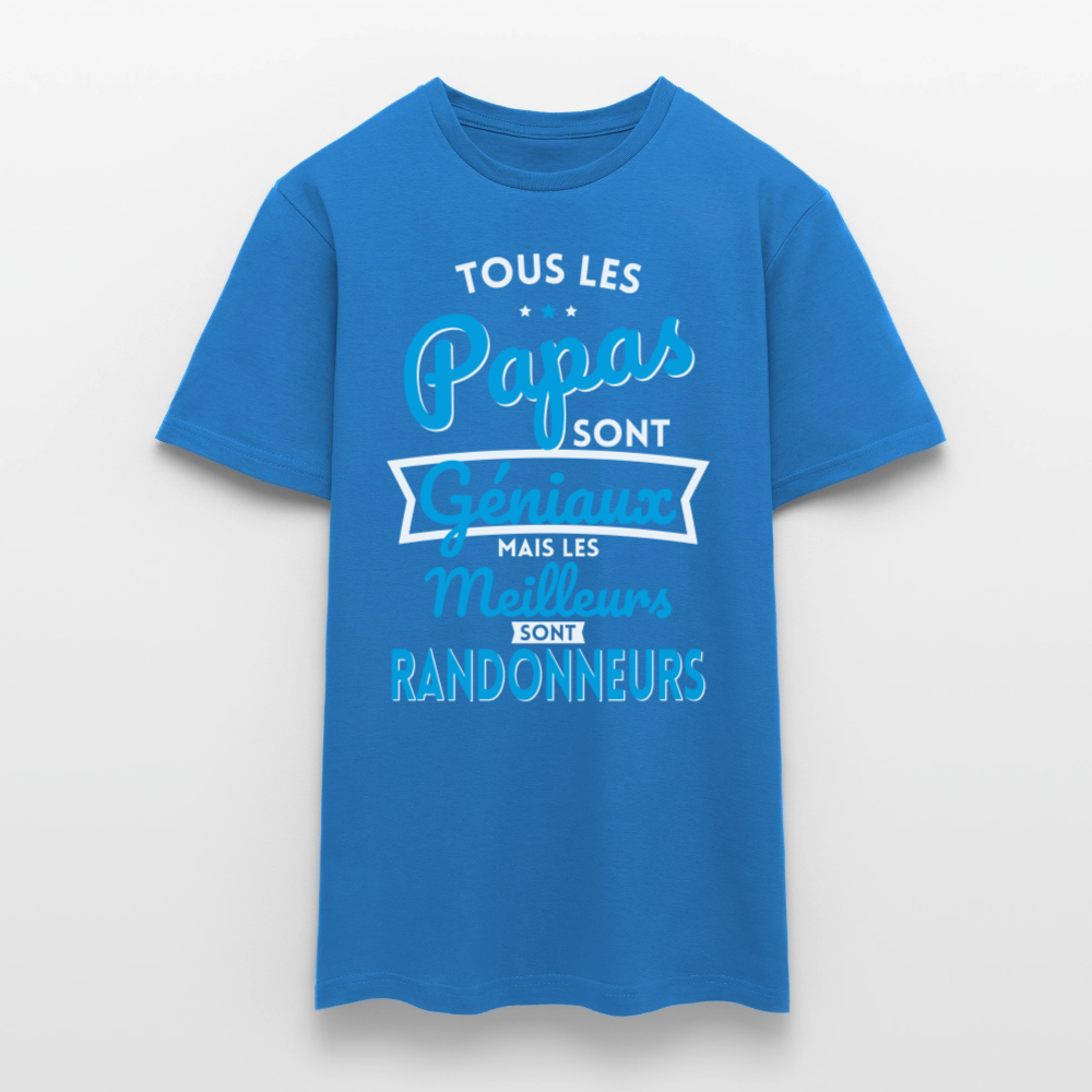 T-shirt Homme - Papas géniaux - Les meilleurs sont randonneurs - bleu royal
