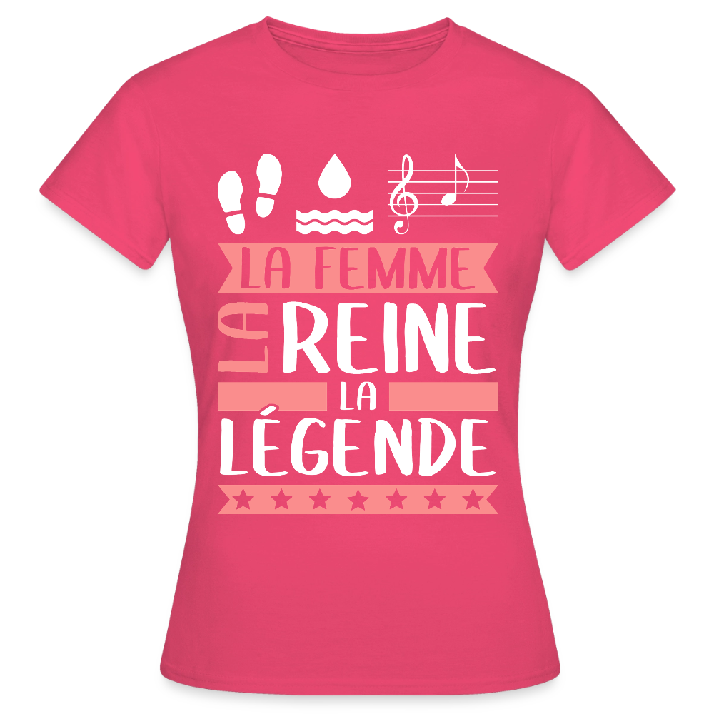 T-shirt femme Paola rébus – La femme, la reine, la légende - rose azalée