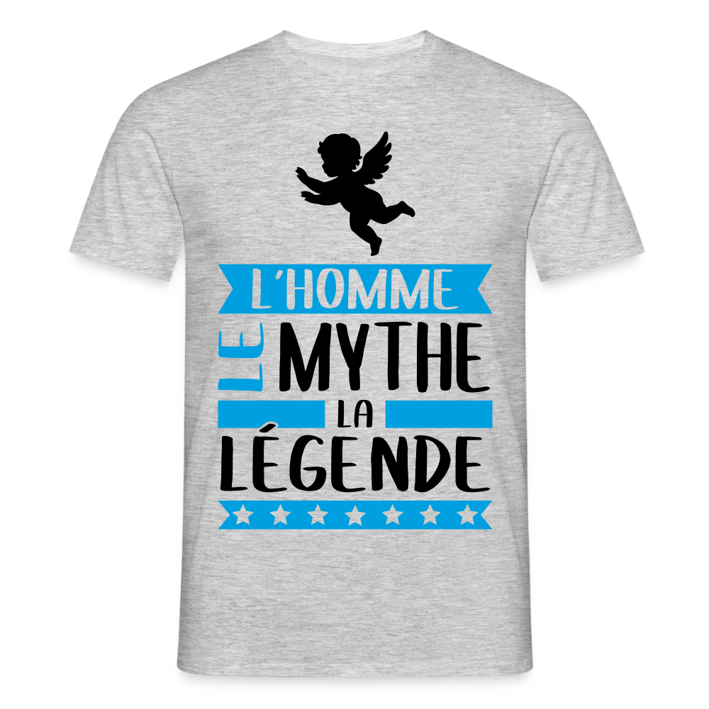 T-shirt homme coloris clair Ange rébus – L’homme, le mythe, la légende - gris chiné