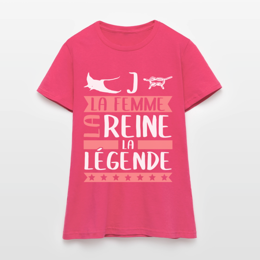 T-shirt femme Régine rébus – La femme, la reine, la légende - rose azalée