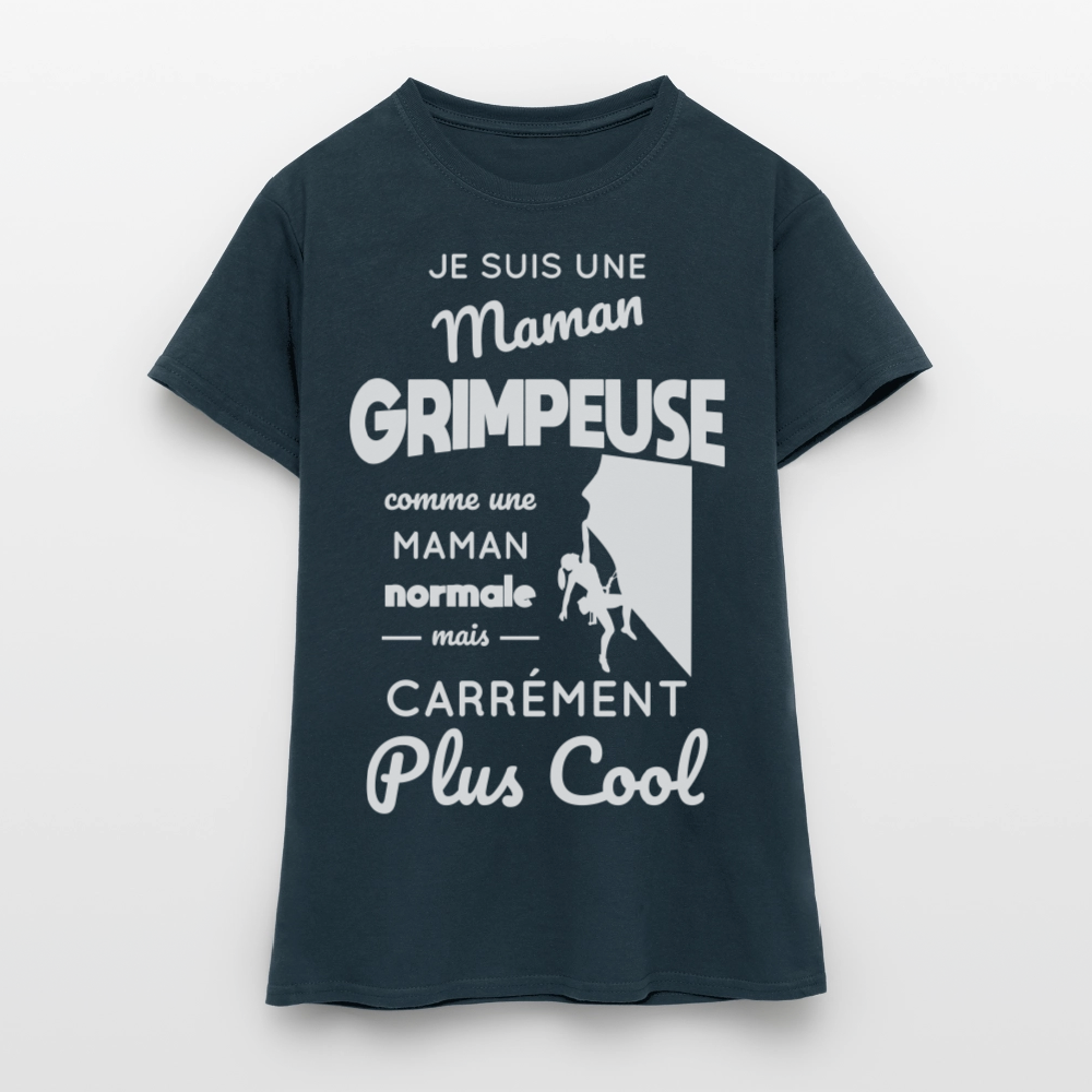 T-shirt Femme - Maman grimpeuse plus cool - marine