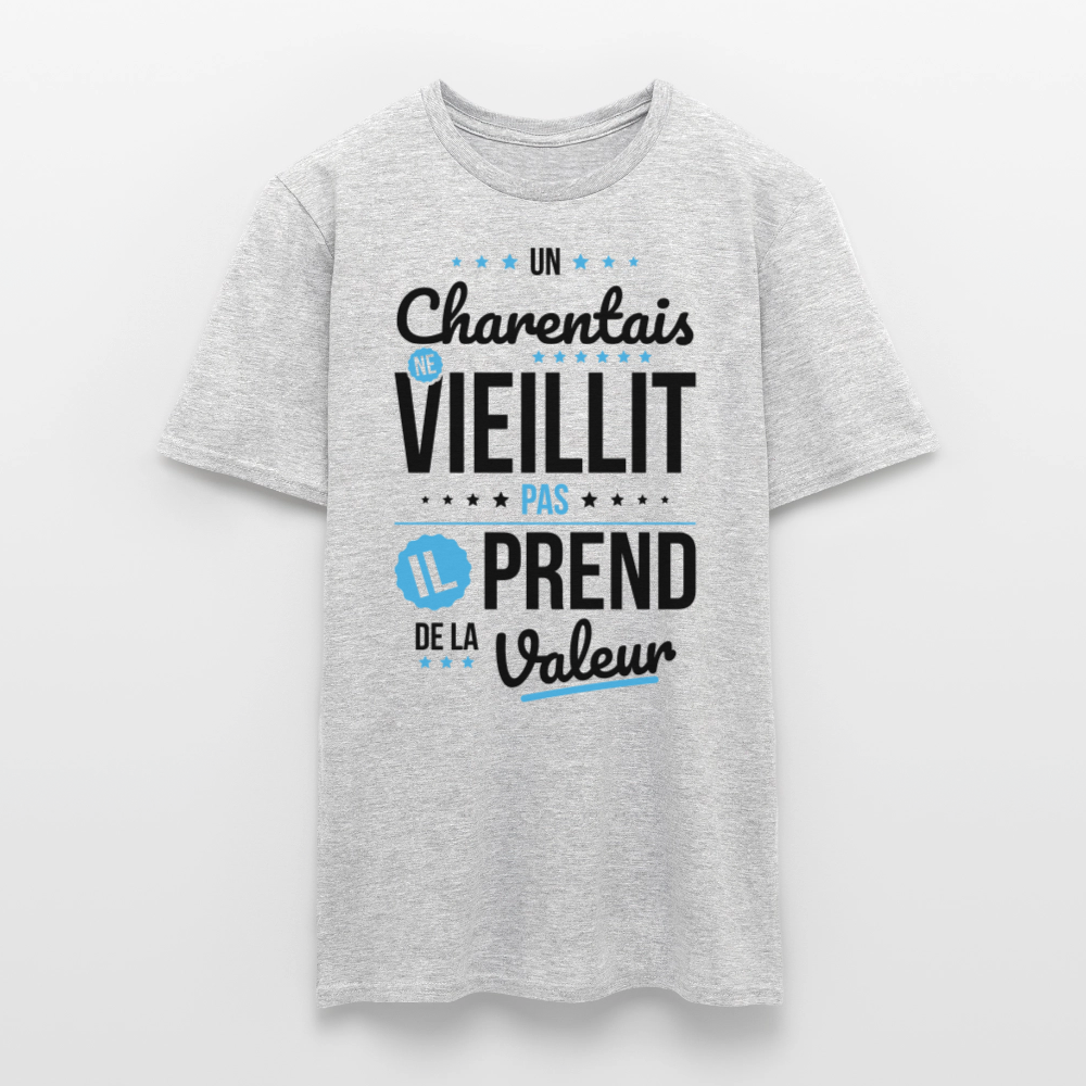 T-shirt Homme - Un Charentais ne vieillit pas - gris chiné