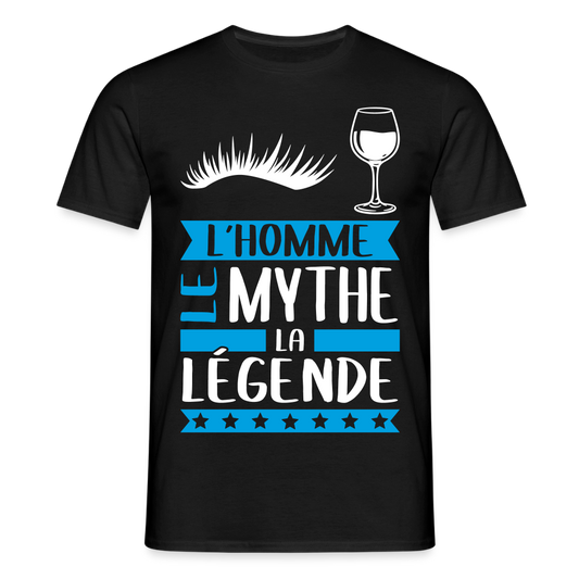 T-shirt homme Sylvain rébus – L’homme, le mythe, la légende - noir