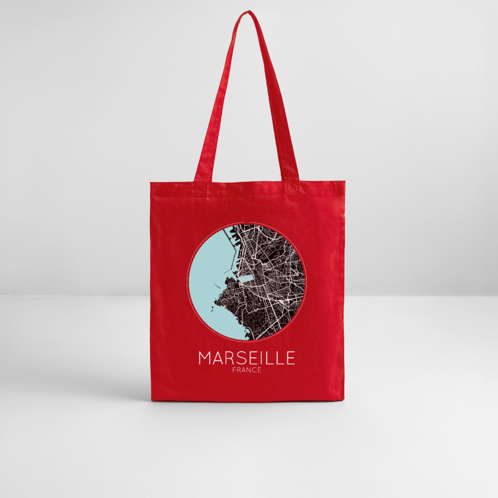 Tote Bag Marseille Bio – Plan de Marseille - rouge
