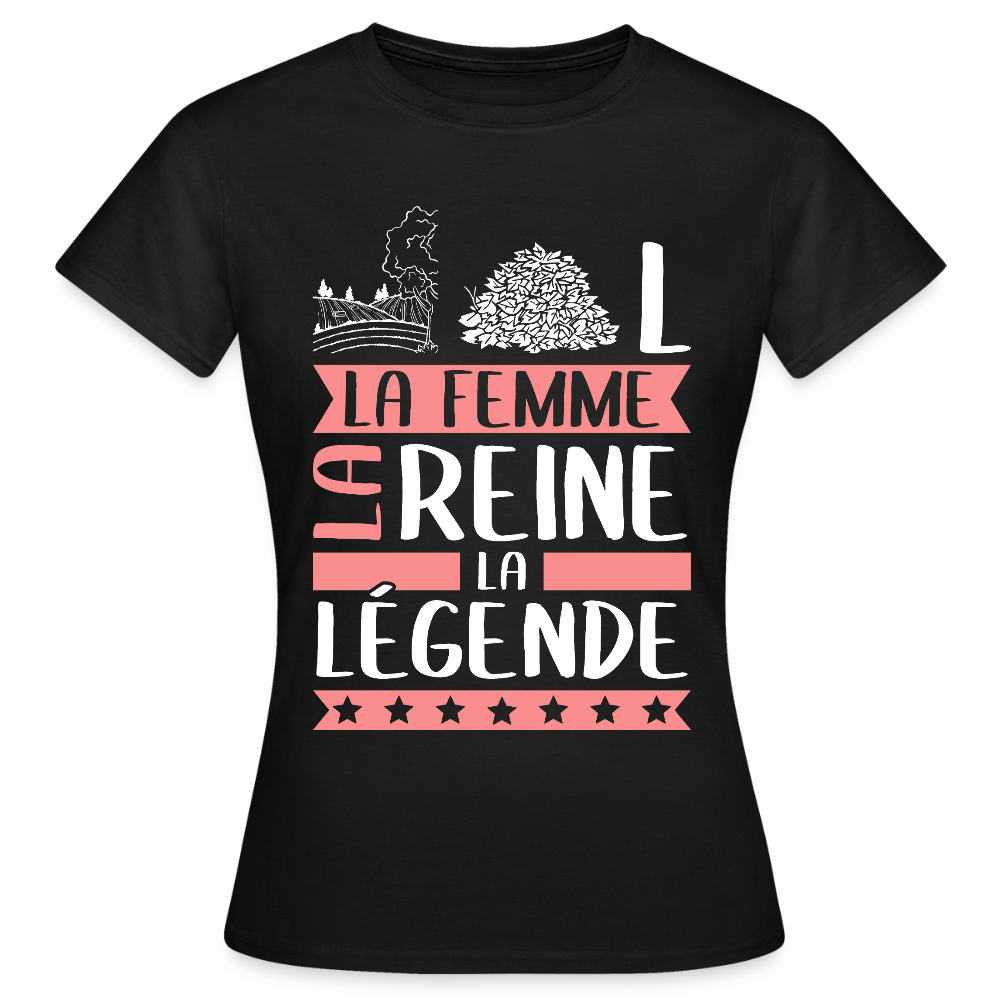 T-shirt femme Chantal rébus – La femme, la reine, la légende - noir