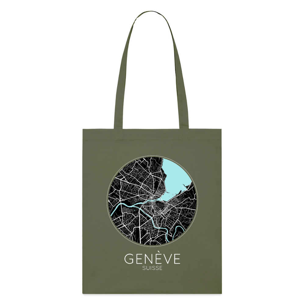 Tote Bag Genève Bio – Plan de Genève - kaki