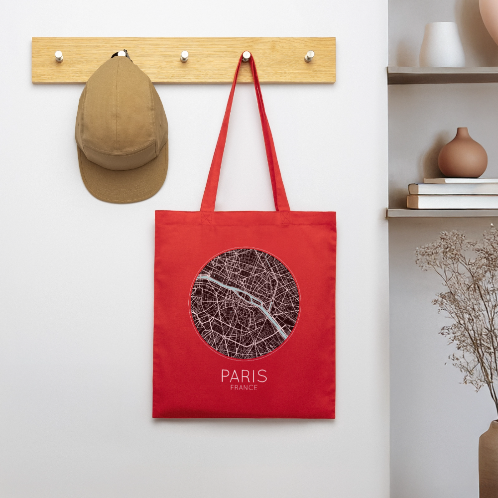 Tote Bag Paris Bio – Plan de Paris - rouge