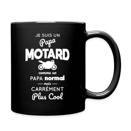 Mug uni - Papa motard plus cool - noir