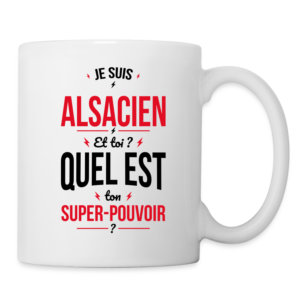 Mug blanc - Je suis Alsacien - Super-pouvoir - blanc