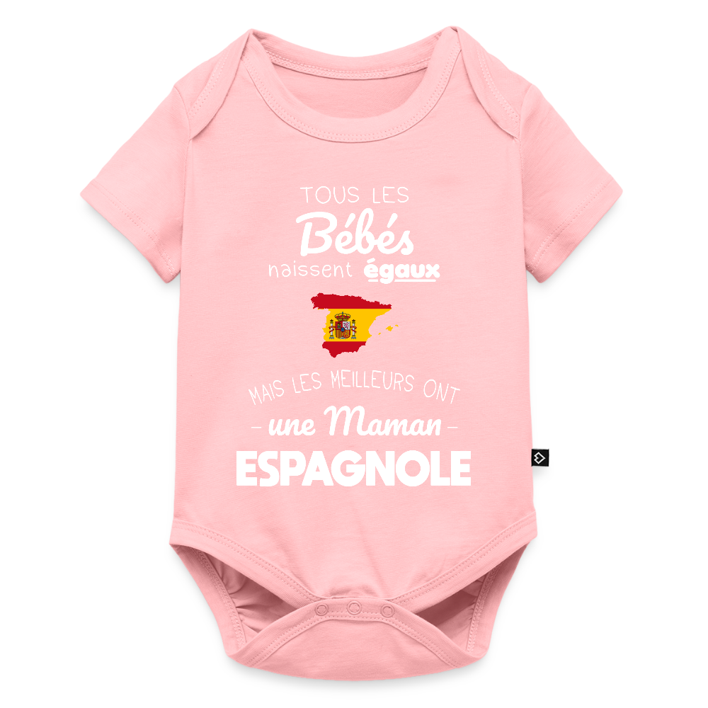 Body Bébé bio manches courtes - Les Meilleurs Ont Une Maman Espagnole - rose