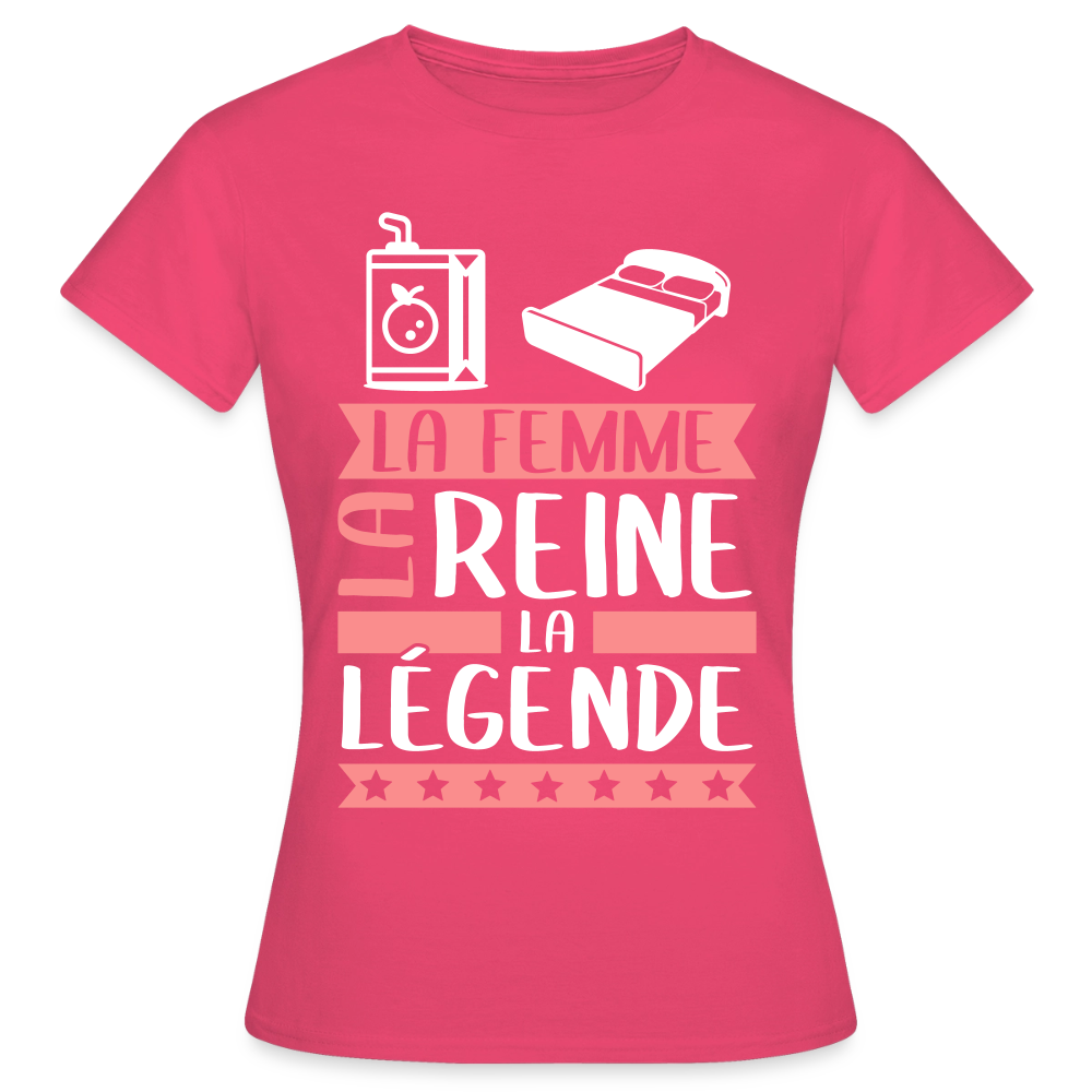 T-shirt femme Julie rébus – La femme, la reine, la légende - rose azalée