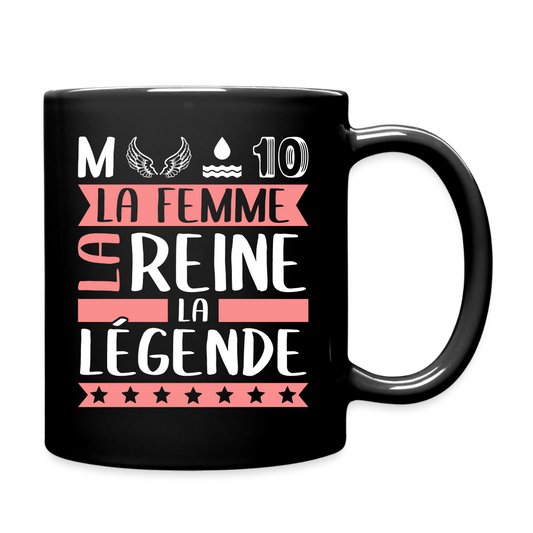 Mug uni Mélodie rébus – La femme, la reine, la légende - noir