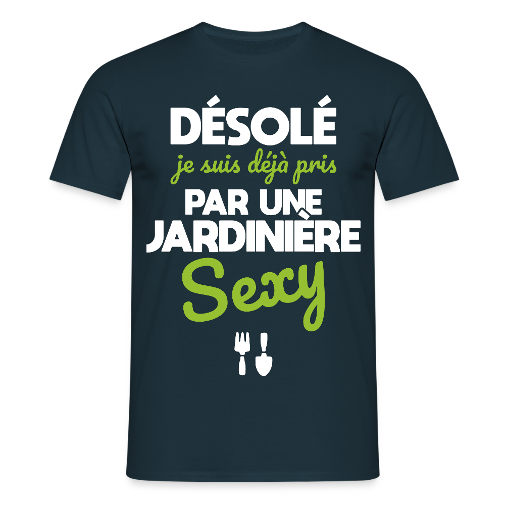 T-shirt Homme - Je suis pris par une jardinière sexy - marine