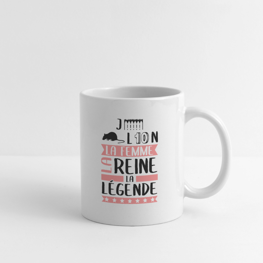 Mug blanc Géraldine rébus – La femme, la reine, la légende - blanc