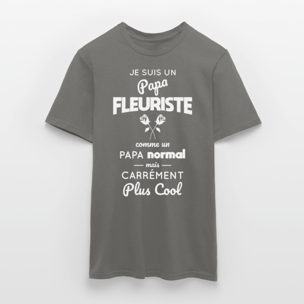 T-shirt Homme - Papa fleuriste plus cool - gris graphite