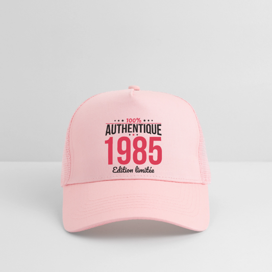 Casquette Trucker - Anniversaire 40 Ans - 100% Authentique 1985 - rose pâle