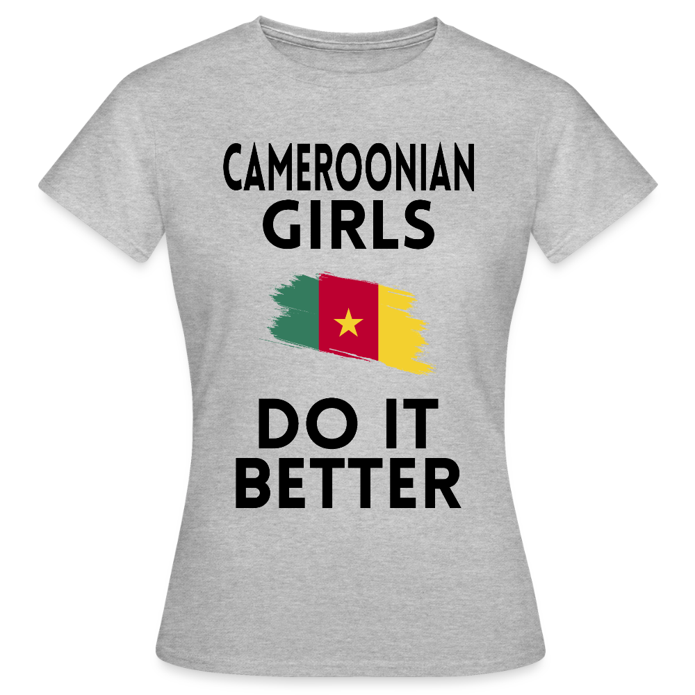 T-shirt femme coloris clair - Cameroonian Girls Do It Better - gris chiné