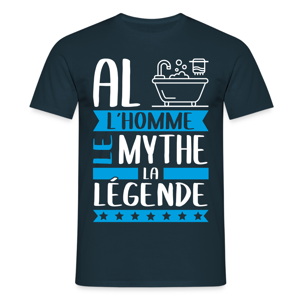 T-shirt homme Albin rébus – L’homme, le mythe, la légende - marine
