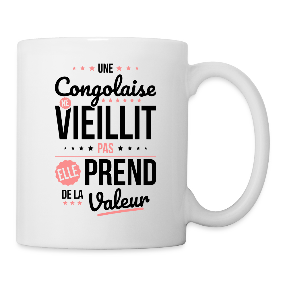 Mug blanc - Une Congolaise ne vieillit pas - blanc
