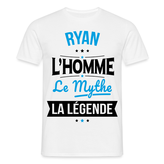 T-shirt Homme - Ryan - l'Homme - le Mythe - la Légende - blanc