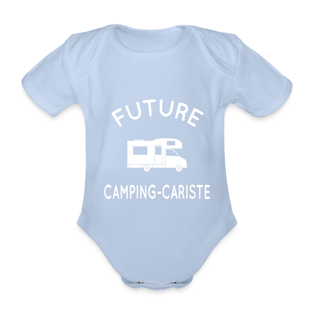 Body Bébé bio manches courtes - Future camping-cariste - ciel