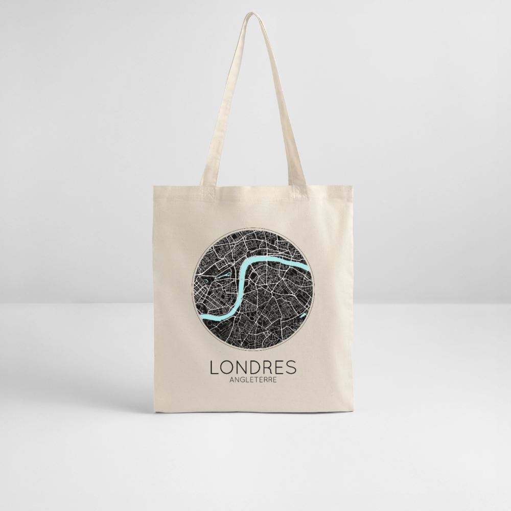 Tote Bag Londres Bio Coloris Clair – Plan de Londres - écru doux