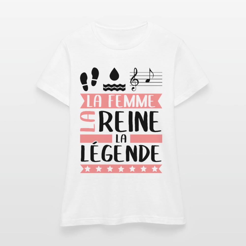 T-shirt femme coloris clair Paola rébus – La femme, la reine, la légende - blanc
