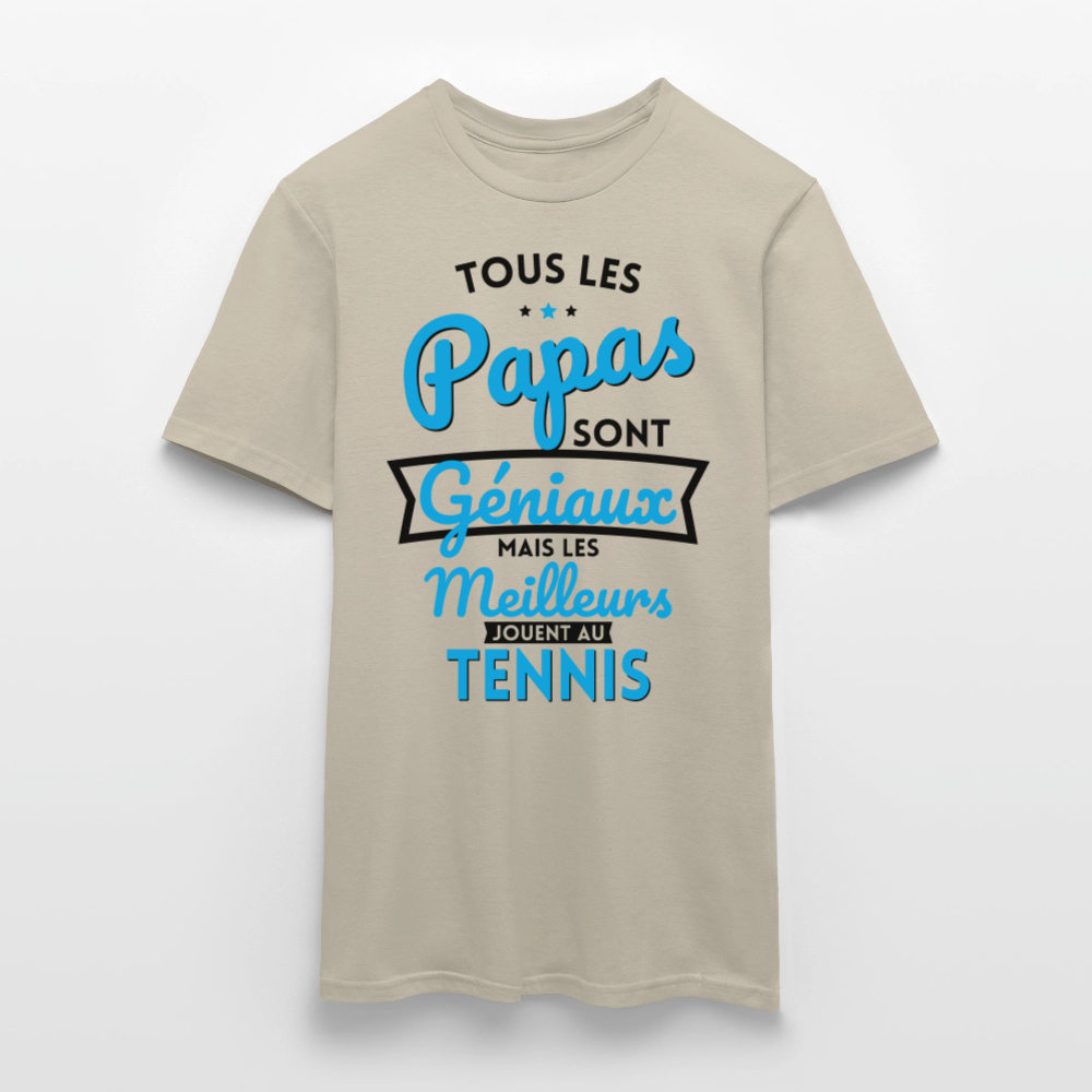 T-shirt Homme - Papas géniaux - Les meilleurs jouent au tennis - beige sable