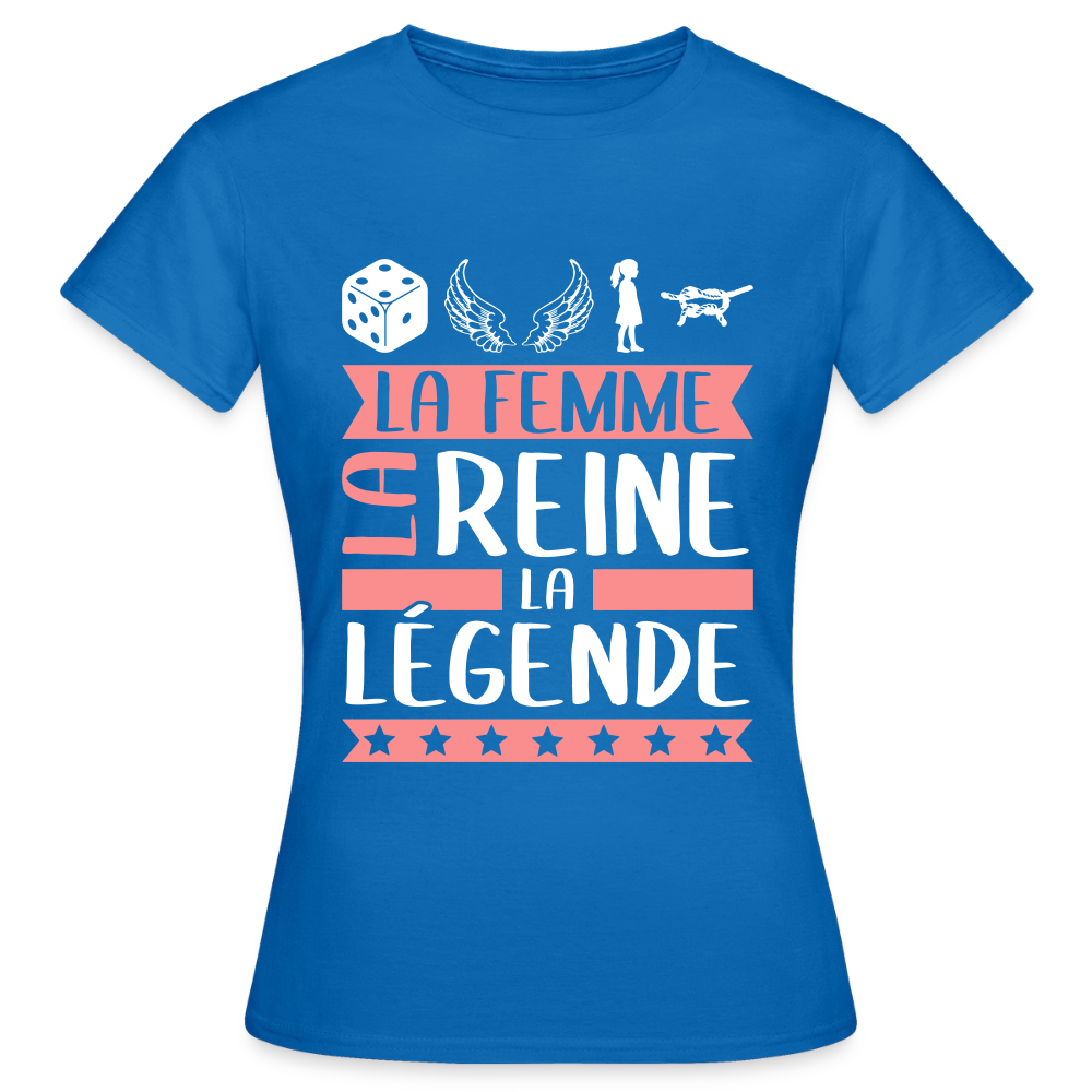 T-shirt femme Delphine rébus – La femme, la reine, la légende - bleu royal