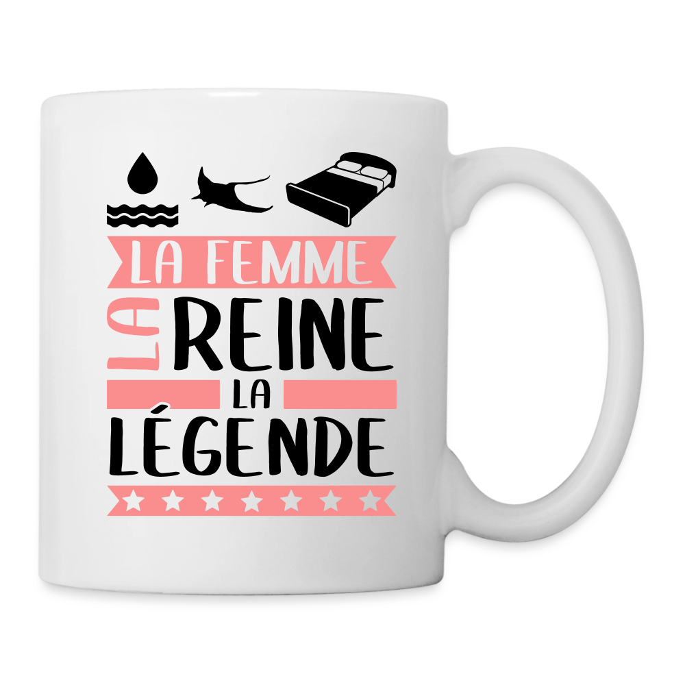 Mug blanc Aurélie rébus – La femme, la reine, la légende - blanc