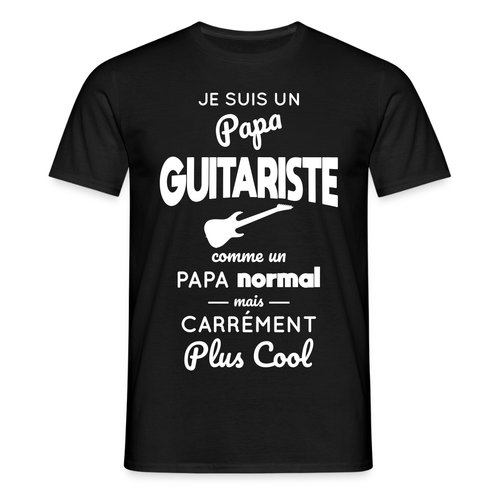 T-shirt Homme - Papa guitariste plus cool - noir