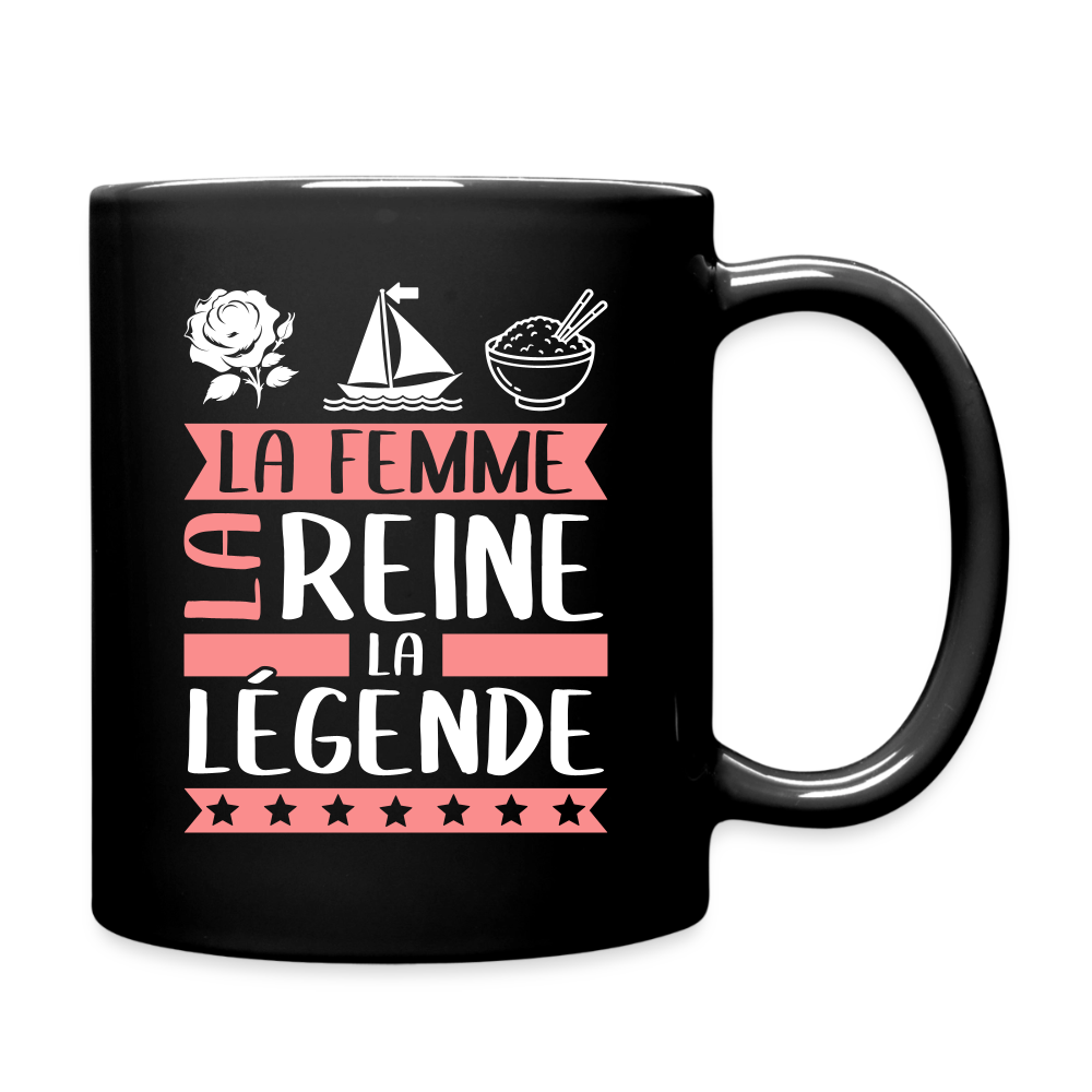 Mug uni Rose-Marie rébus – La femme, la reine, la légende - noir