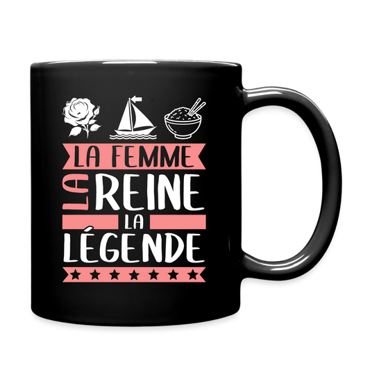 Mug uni Rose-Marie rébus – La femme, la reine, la légende - noir