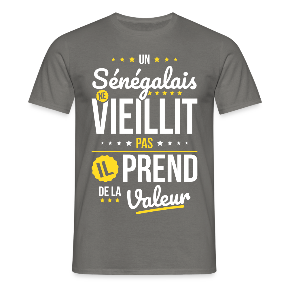 T-shirt Homme - Un Sénégalais ne vieillit pas - gris graphite