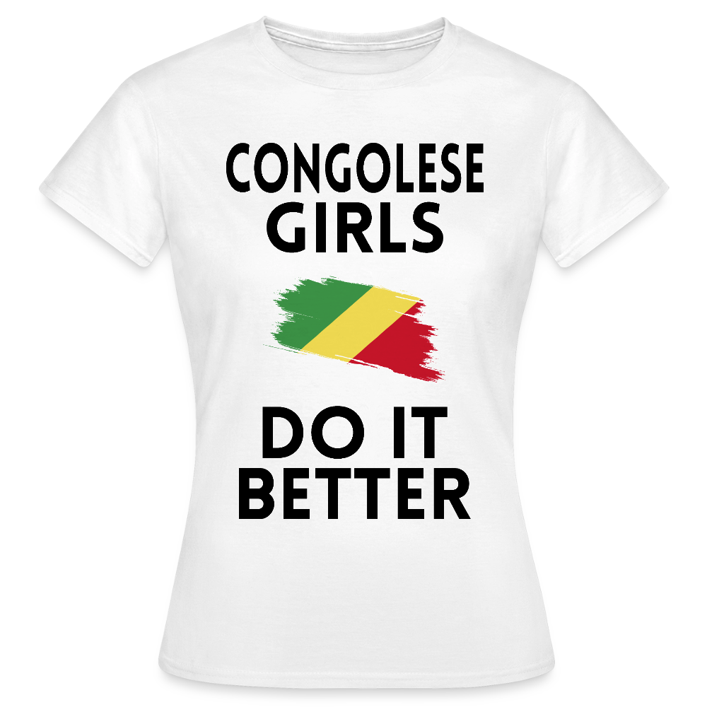 T-shirt femme coloris clair - Congolese Girls Do It Better - blanc